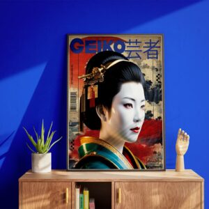 Plakat „Porcelain Geisha" — japońska tradycja w pop-artowej odsłonie