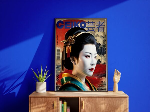Plakat „Porcelain Geisha" — japońska tradycja w pop-artowej odsłonie